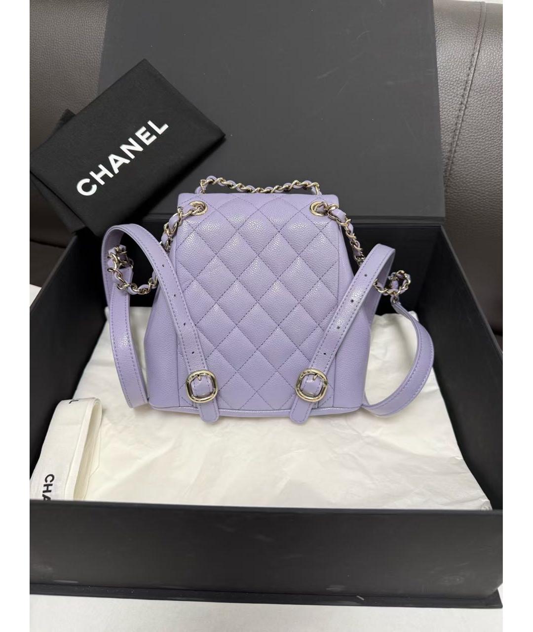 CHANEL Фиолетовый кожаный рюкзак, фото 2