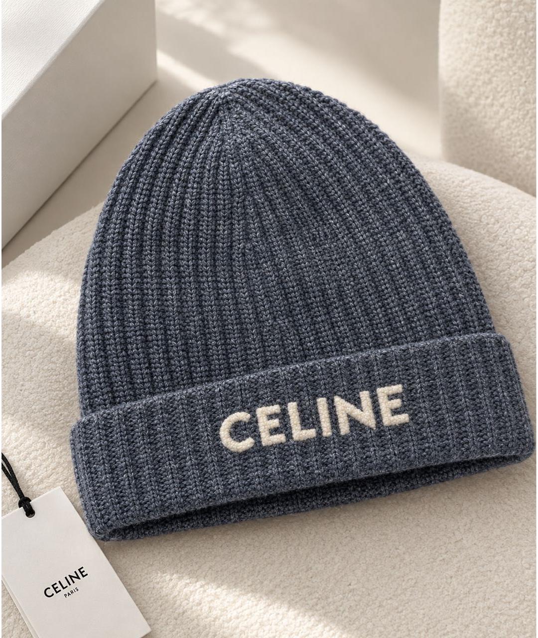 CELINE Серая шерстяная шапка, фото 7