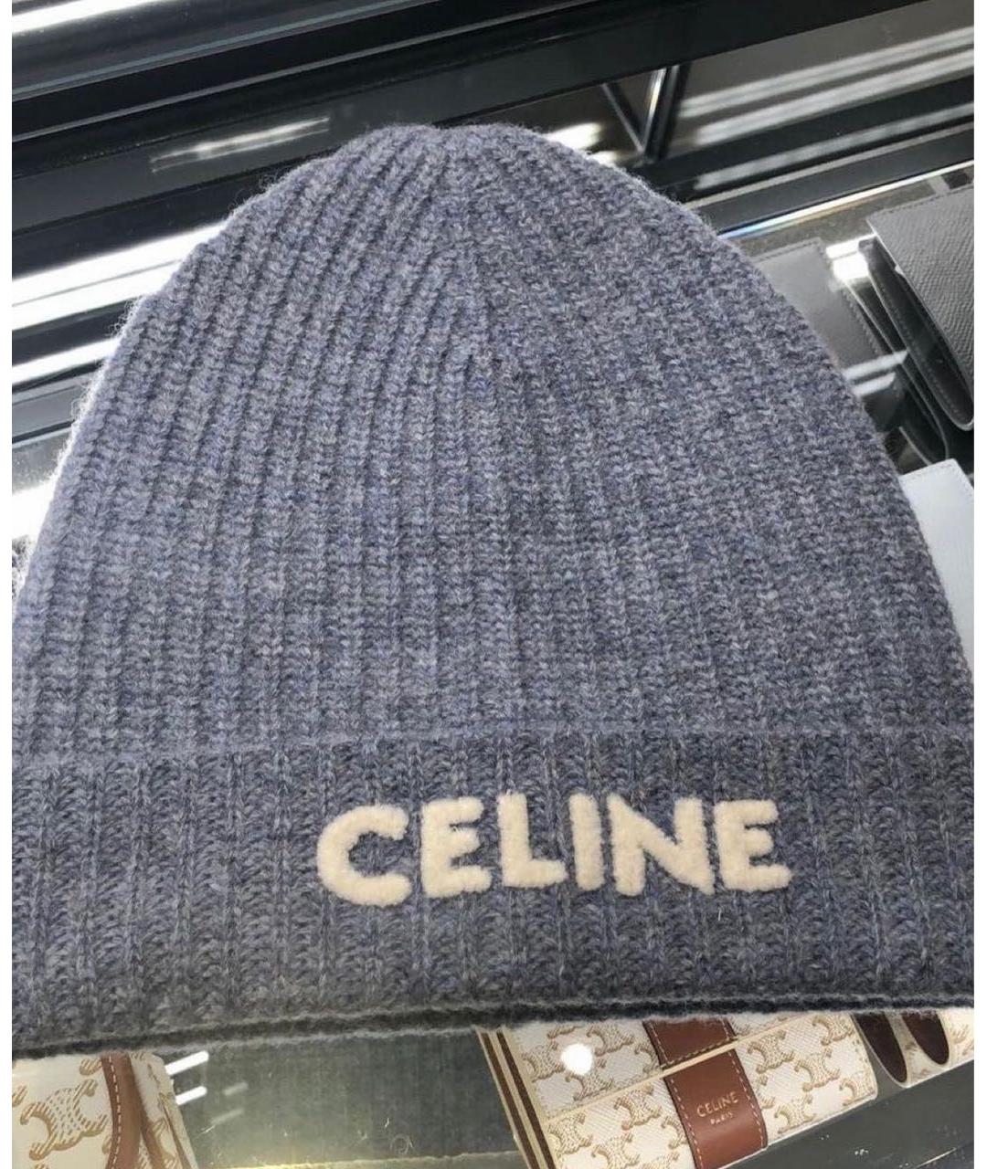 CELINE Серая шерстяная шапка, фото 5