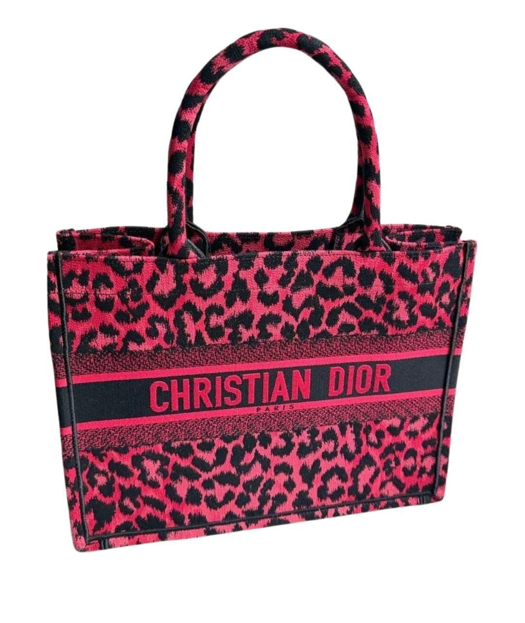 CHRISTIAN DIOR Фуксия тканевая сумка тоут, фото 1