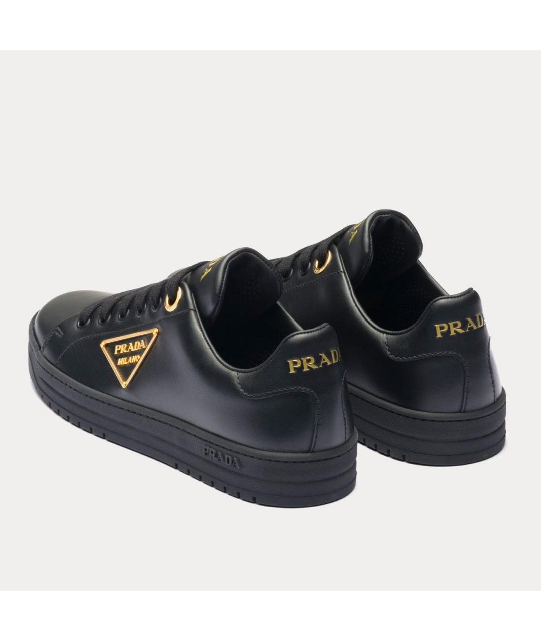 PRADA Черные кожаные кеды, фото 4