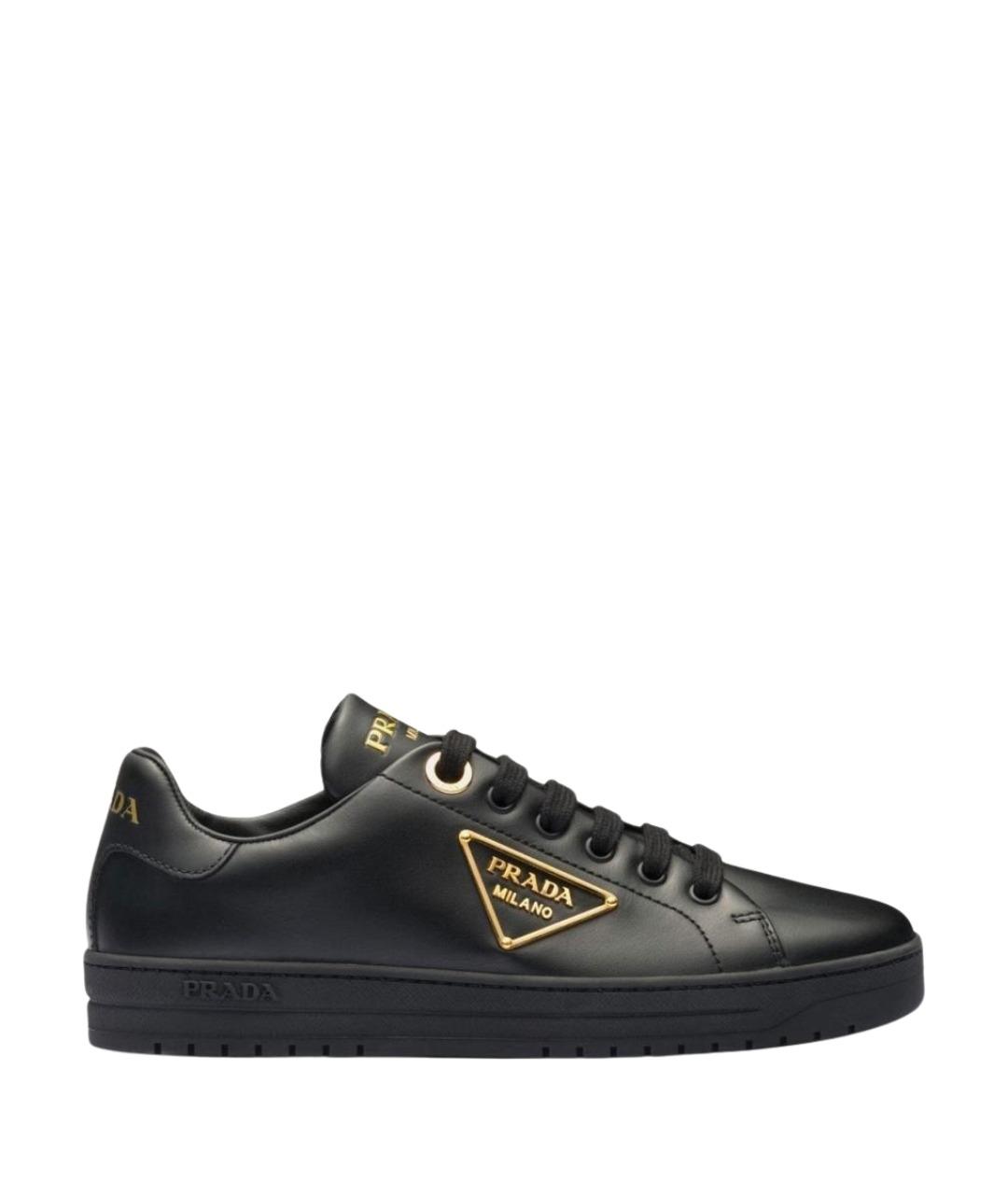 PRADA Черные кожаные кеды, фото 1
