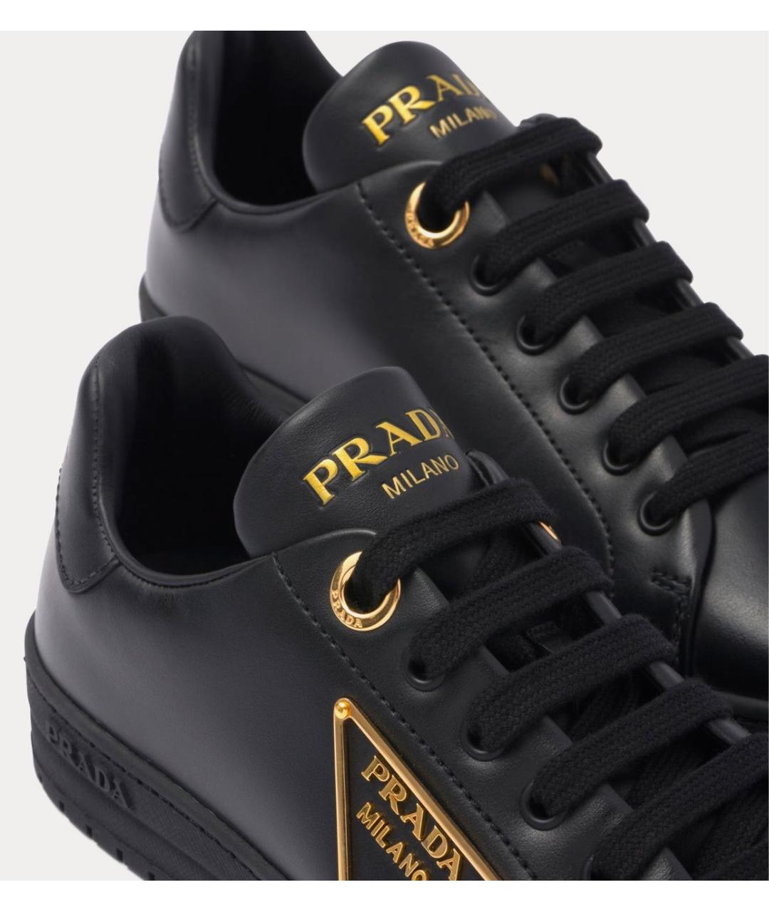 PRADA Черные кожаные кеды, фото 5