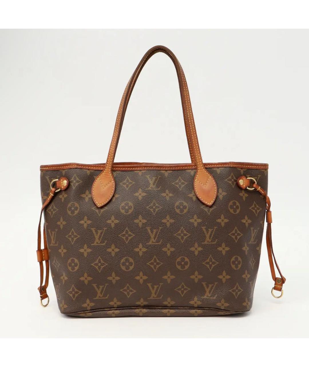 LOUIS VUITTON Коричневая кожаная сумка тоут, фото 5