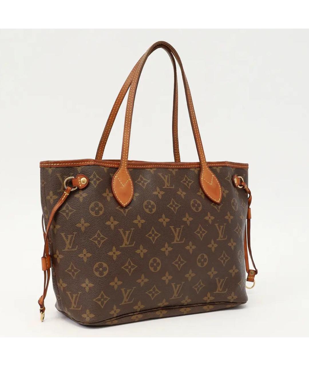 LOUIS VUITTON Коричневая кожаная сумка тоут, фото 2