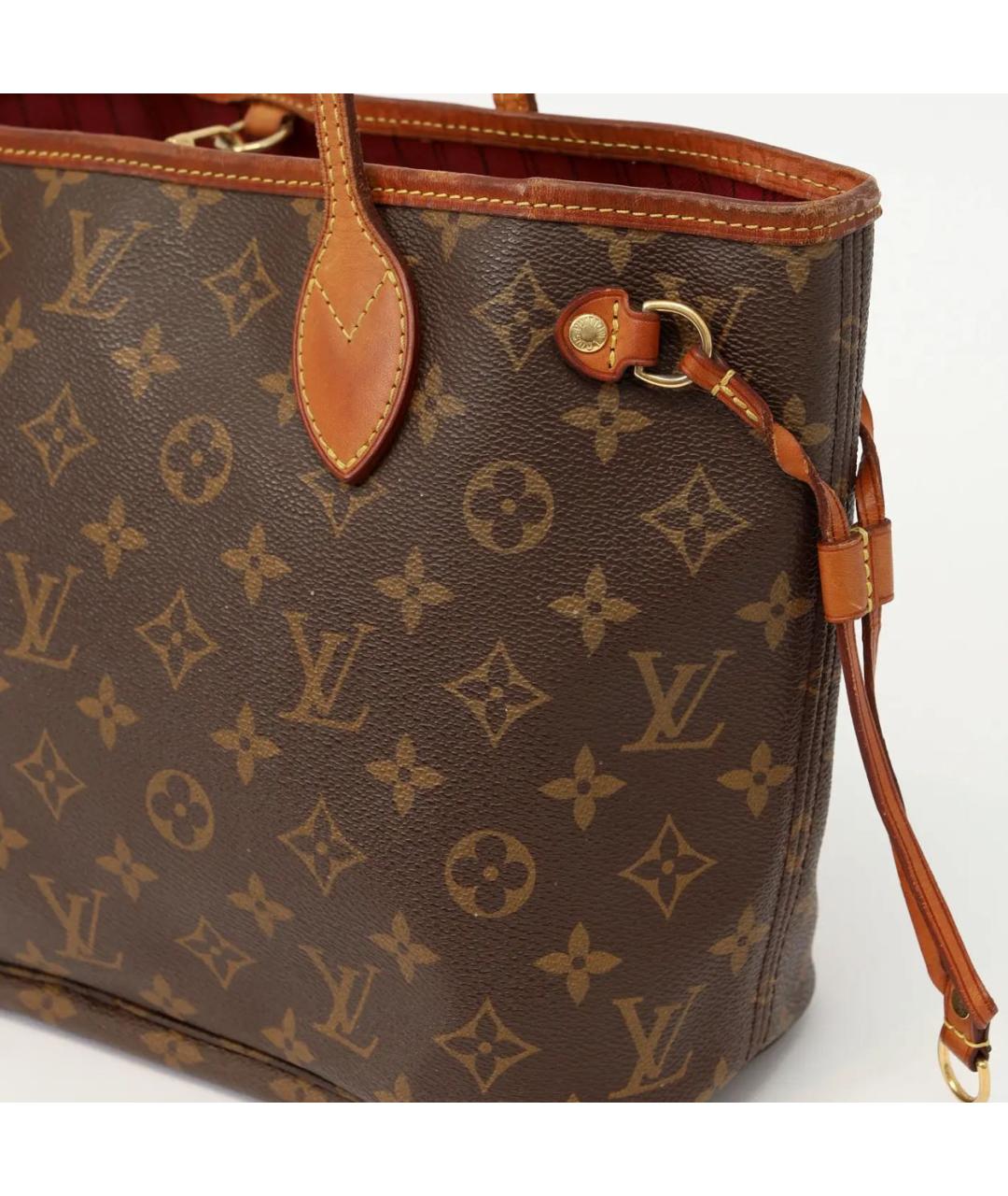 LOUIS VUITTON Коричневая кожаная сумка тоут, фото 4