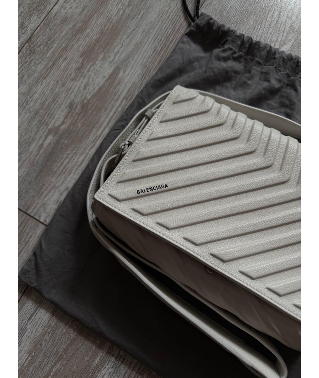 BALENCIAGA Белая кожаная сумка на плечо, фото 2