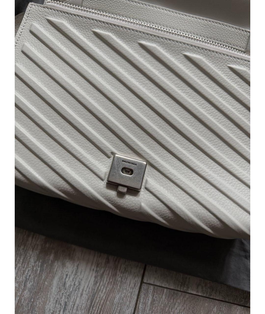 BALENCIAGA Белая кожаная сумка на плечо, фото 8