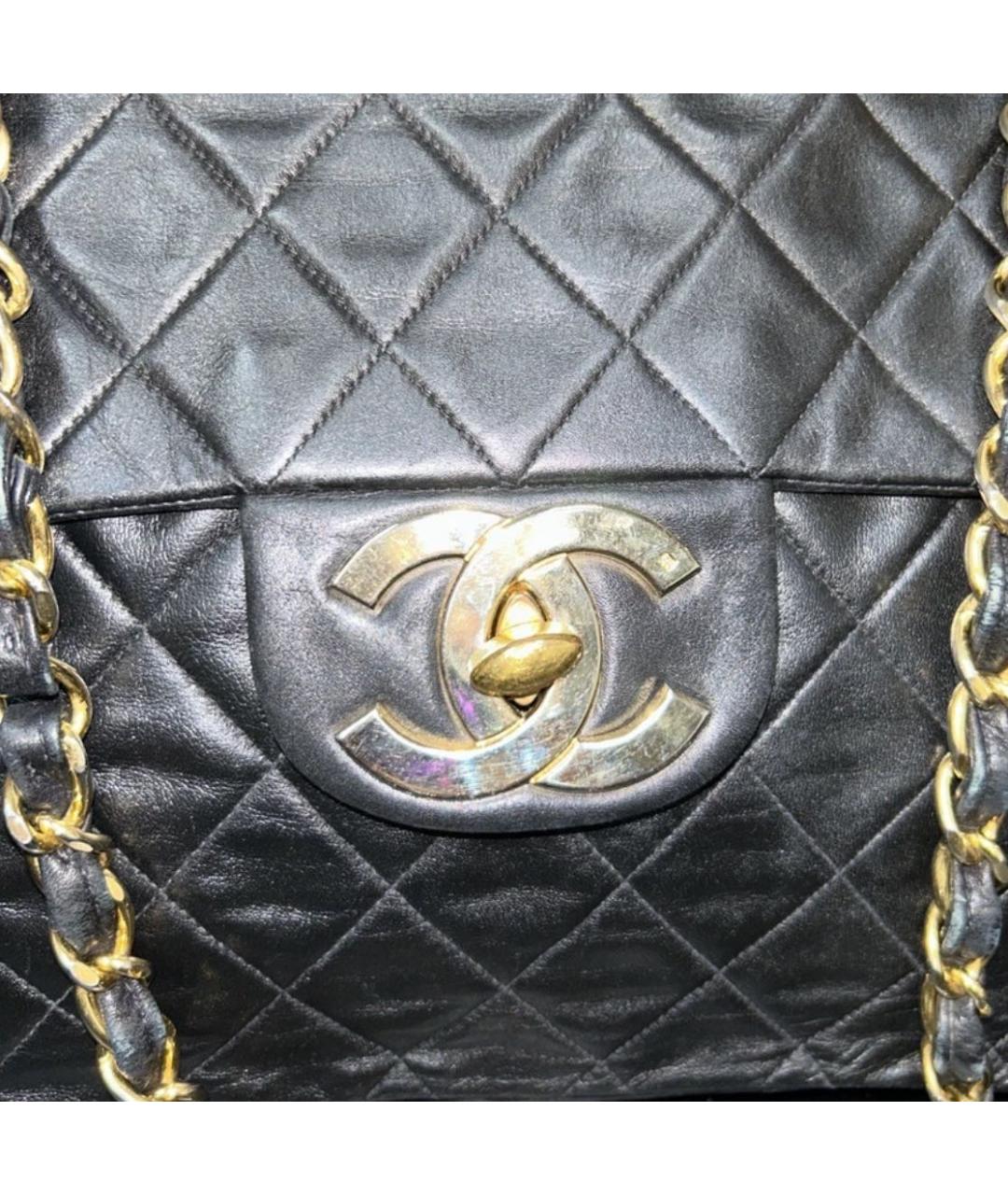 CHANEL Черная кожаная сумка через плечо, фото 6