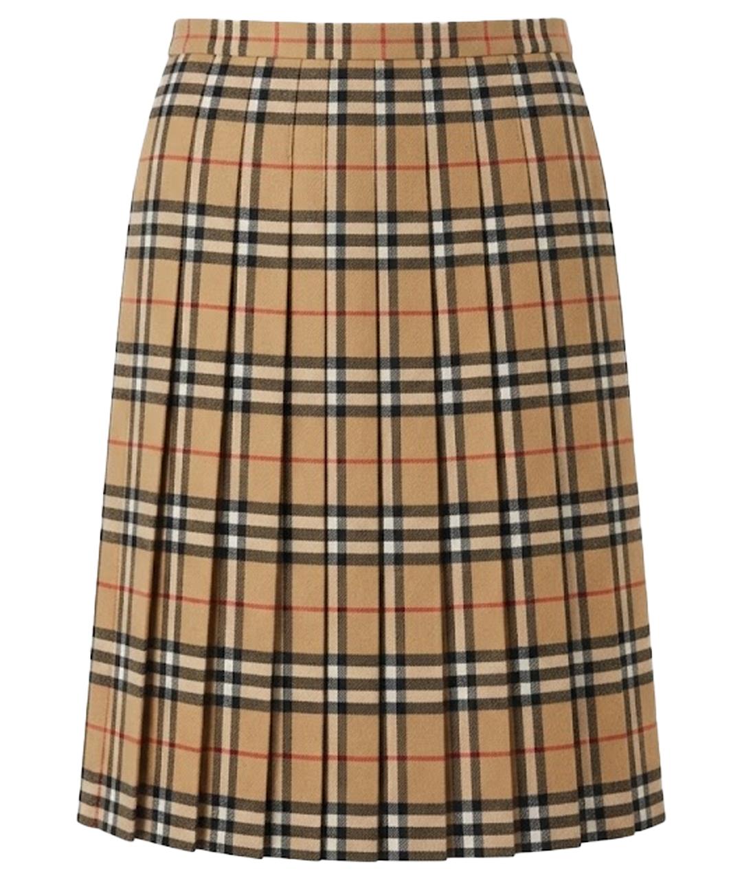 BURBERRY Мульти шерстяная юбка миди, фото 1