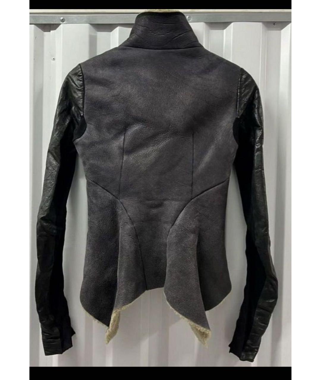 RICK OWENS Черная меховая дубленка, фото 2