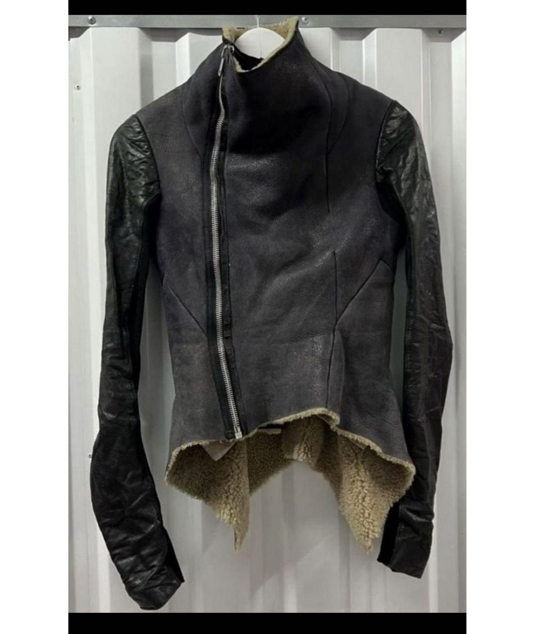 RICK OWENS Черная меховая дубленка, фото 4