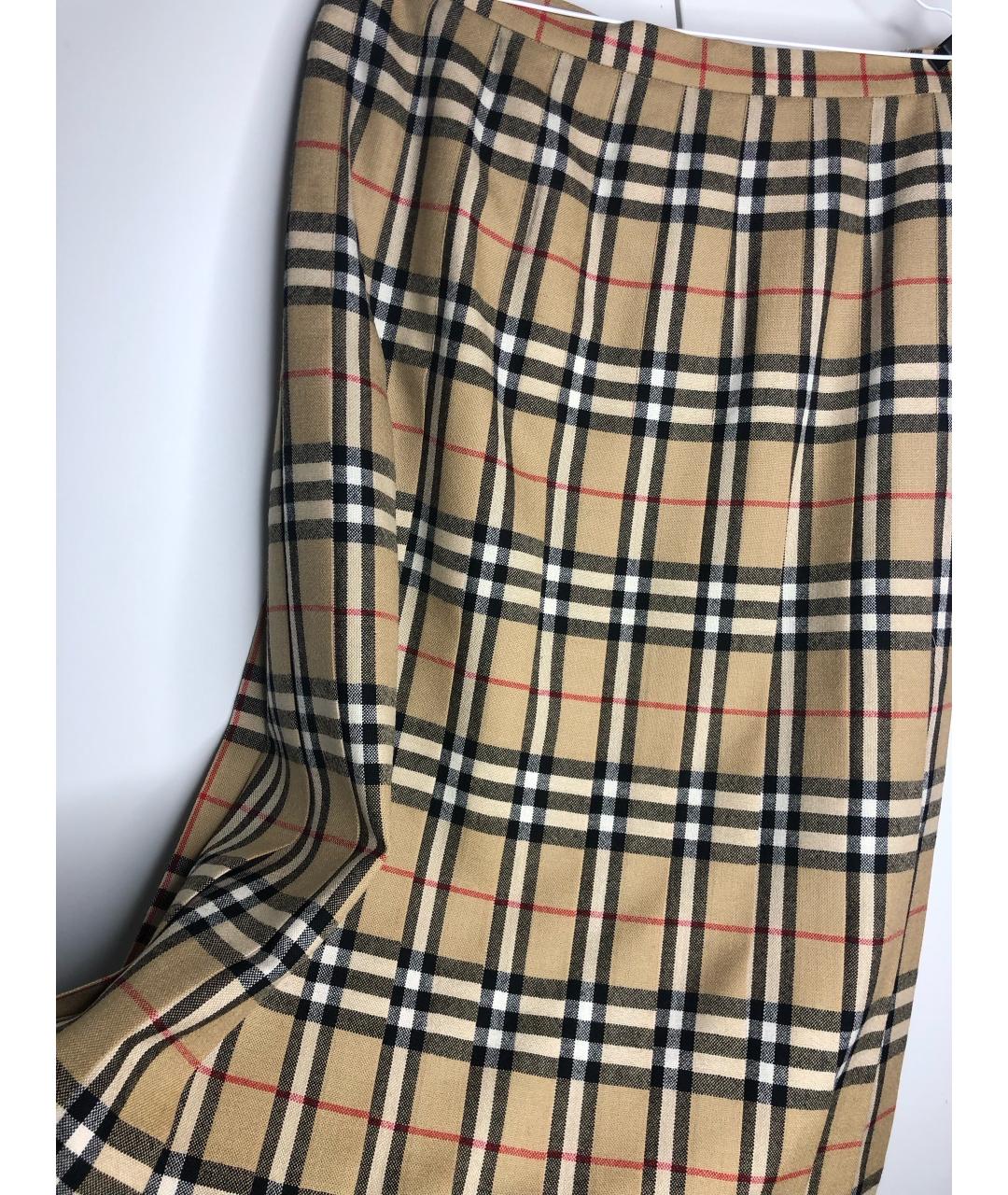 BURBERRY Мульти шерстяная юбка миди, фото 3