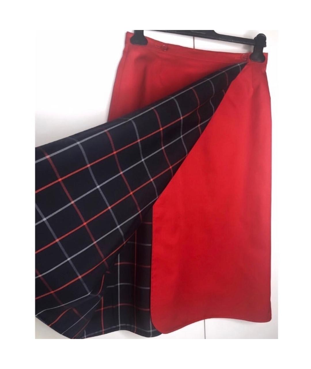 BURBERRY Мульти хлопко-эластановая юбка миди, фото 3