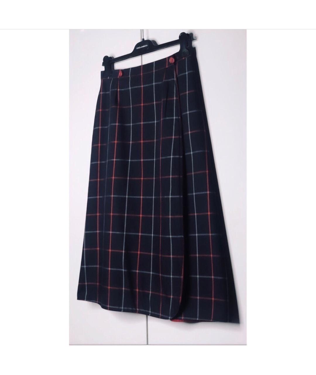 BURBERRY Мульти хлопко-эластановая юбка миди, фото 2