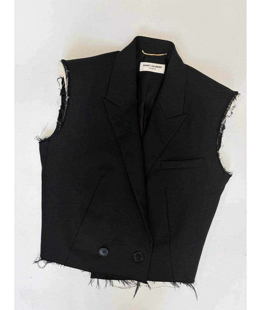 SAINT LAURENT Черный жилет, фото 7