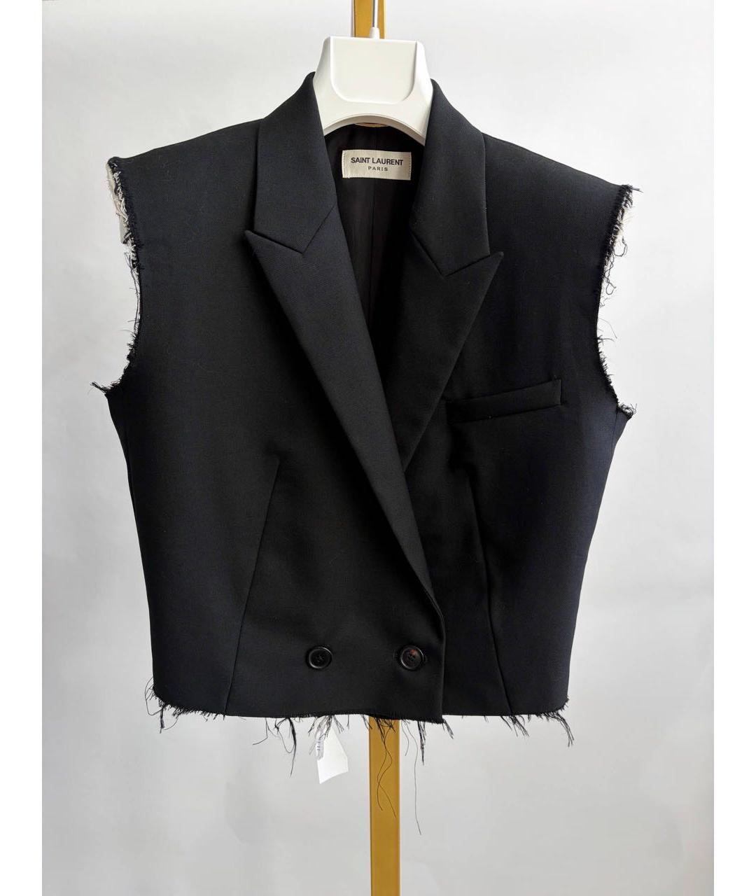 SAINT LAURENT Черный жилет, фото 8