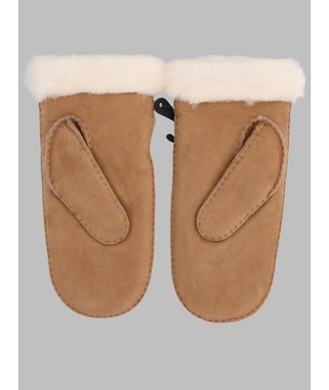 UGG Коричневые кожаные варежки, фото 2