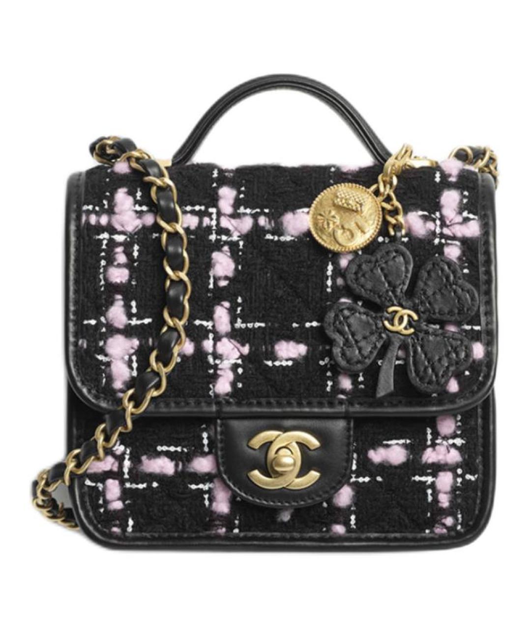 CHANEL Черная шерстяная сумка через плечо, фото 1