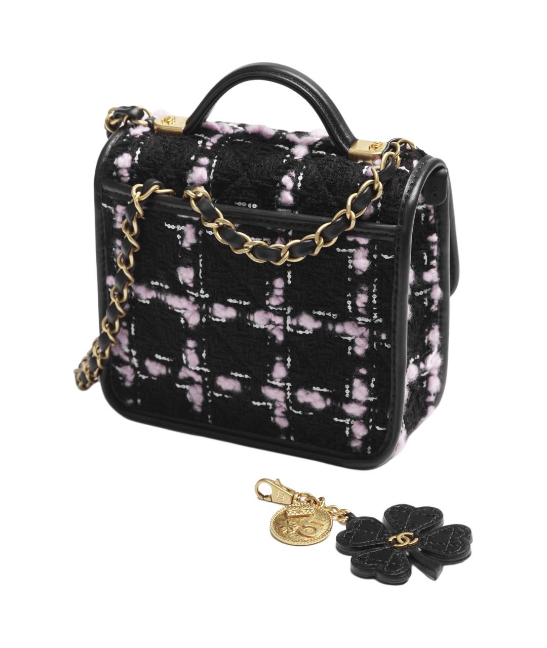 CHANEL Черная шерстяная сумка через плечо, фото 3