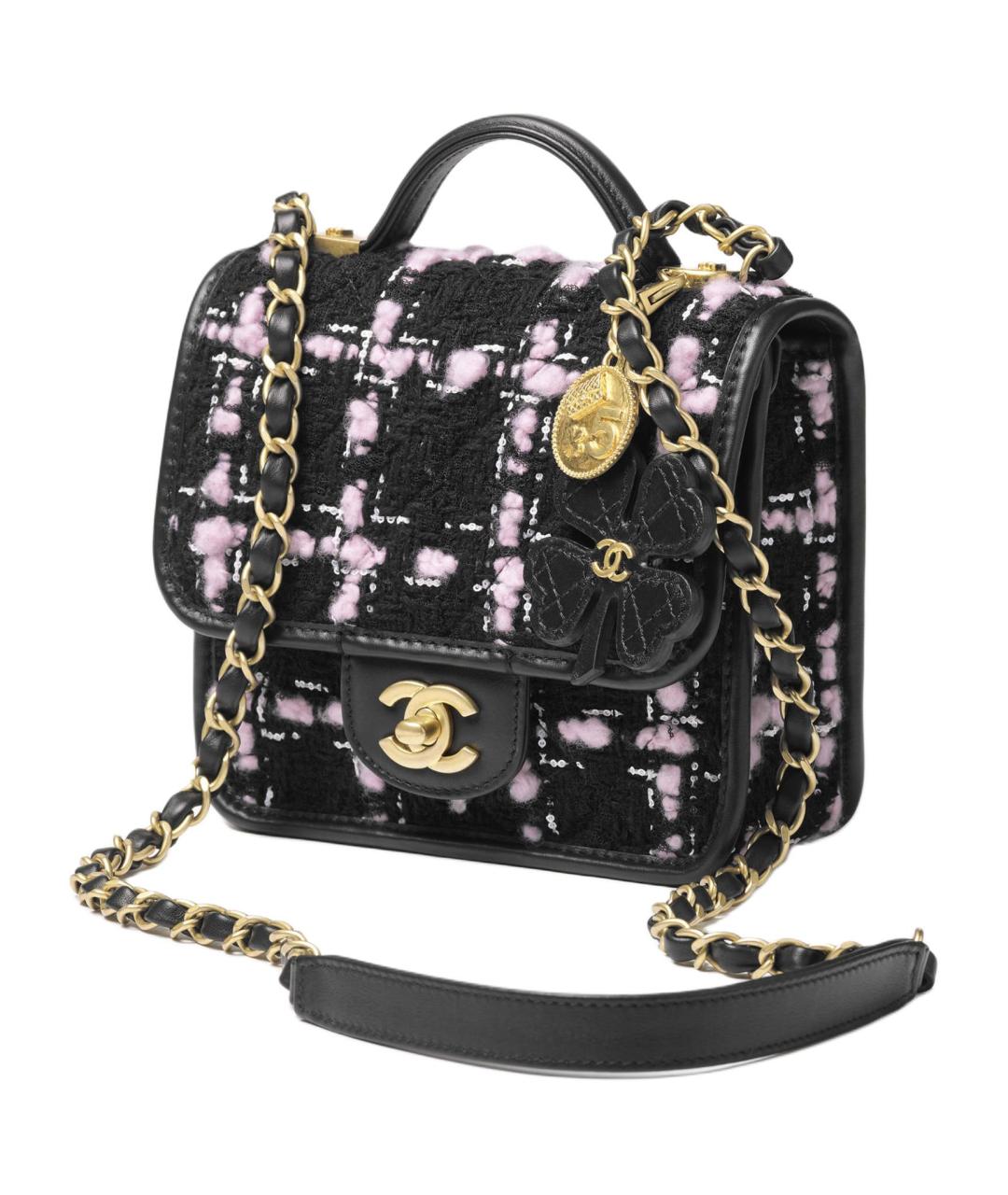 CHANEL Черная шерстяная сумка через плечо, фото 2
