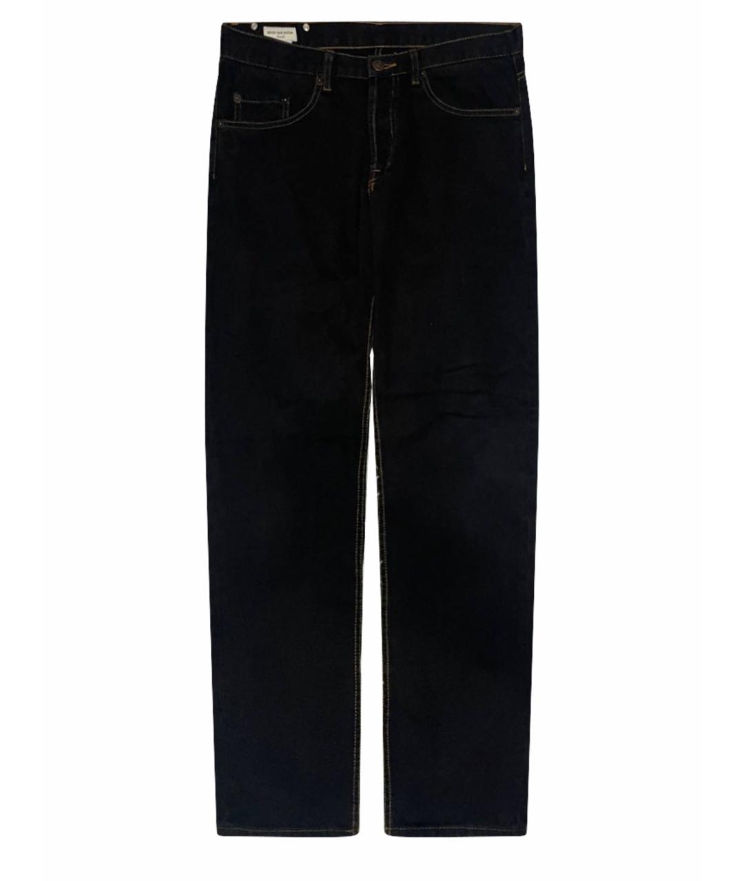 DRIES VAN NOTEN Черные хлопковые прямые джинсы, фото 1