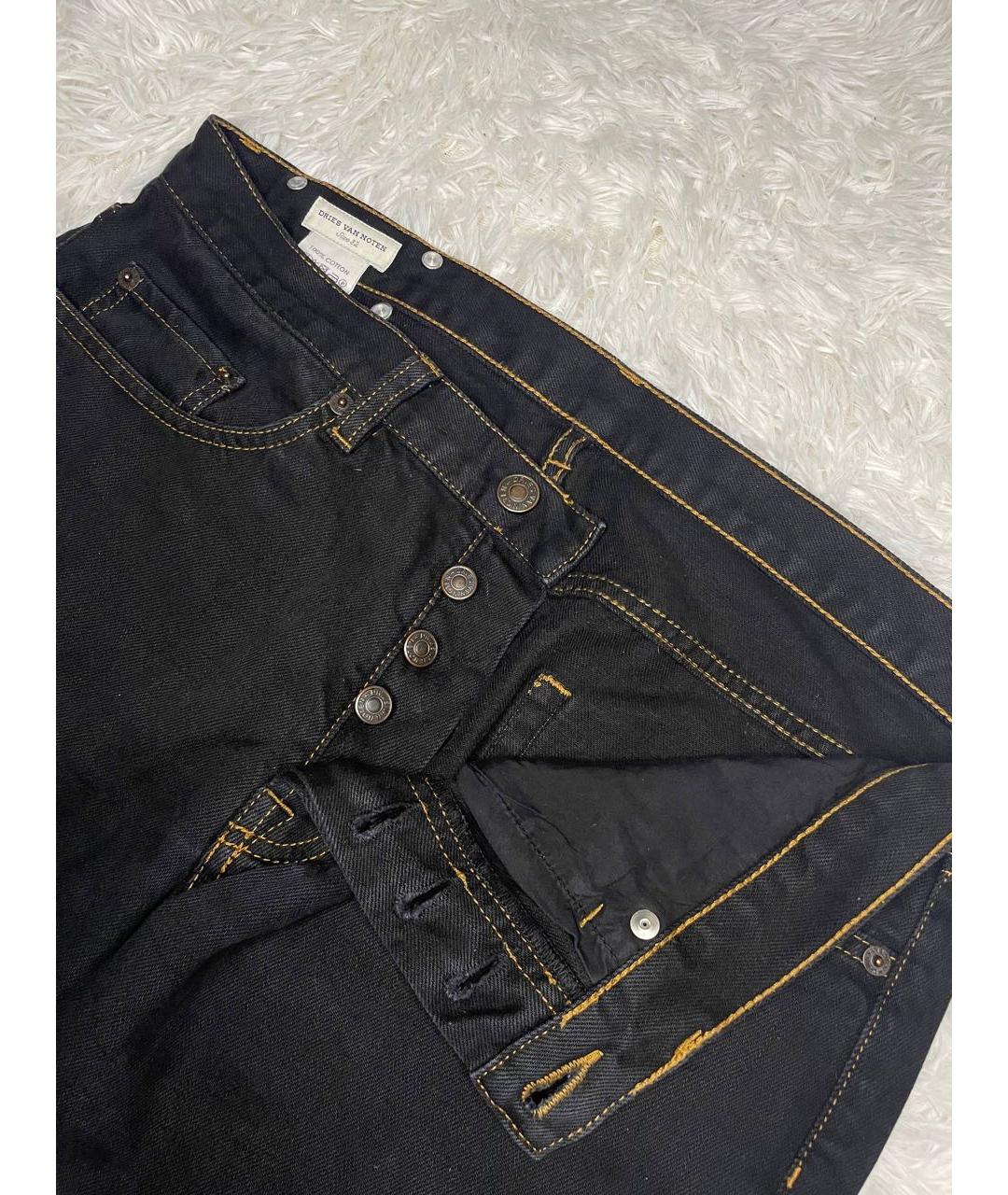 DRIES VAN NOTEN Черные хлопковые прямые джинсы, фото 4