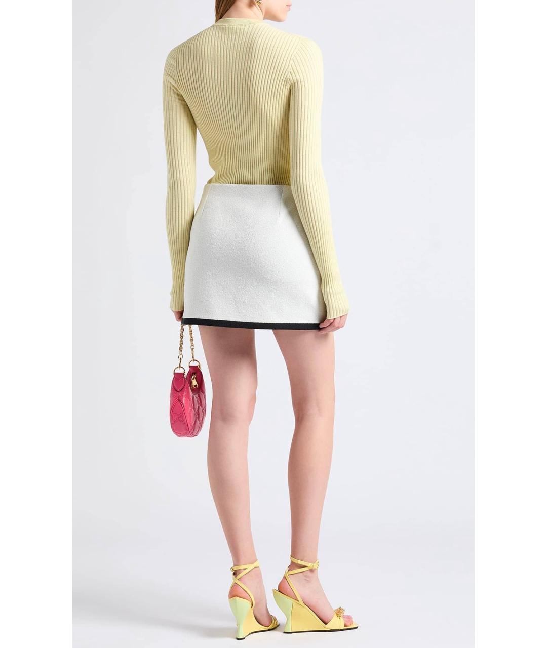 GUCCI Белая хлопковая юбка мини, фото 9