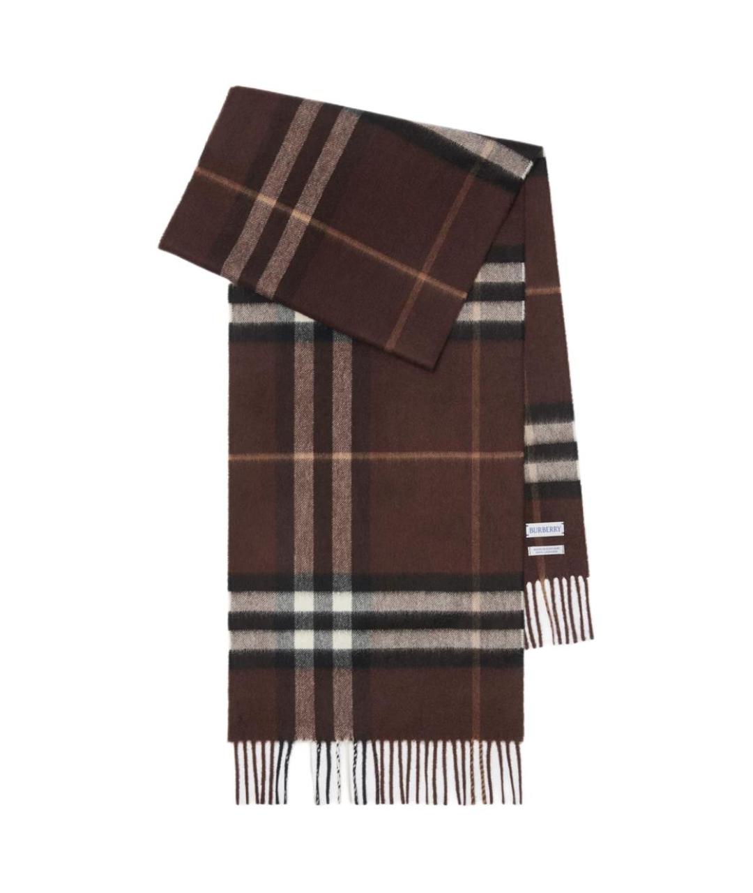 BURBERRY Коричневый кашемировый шарф, фото 1
