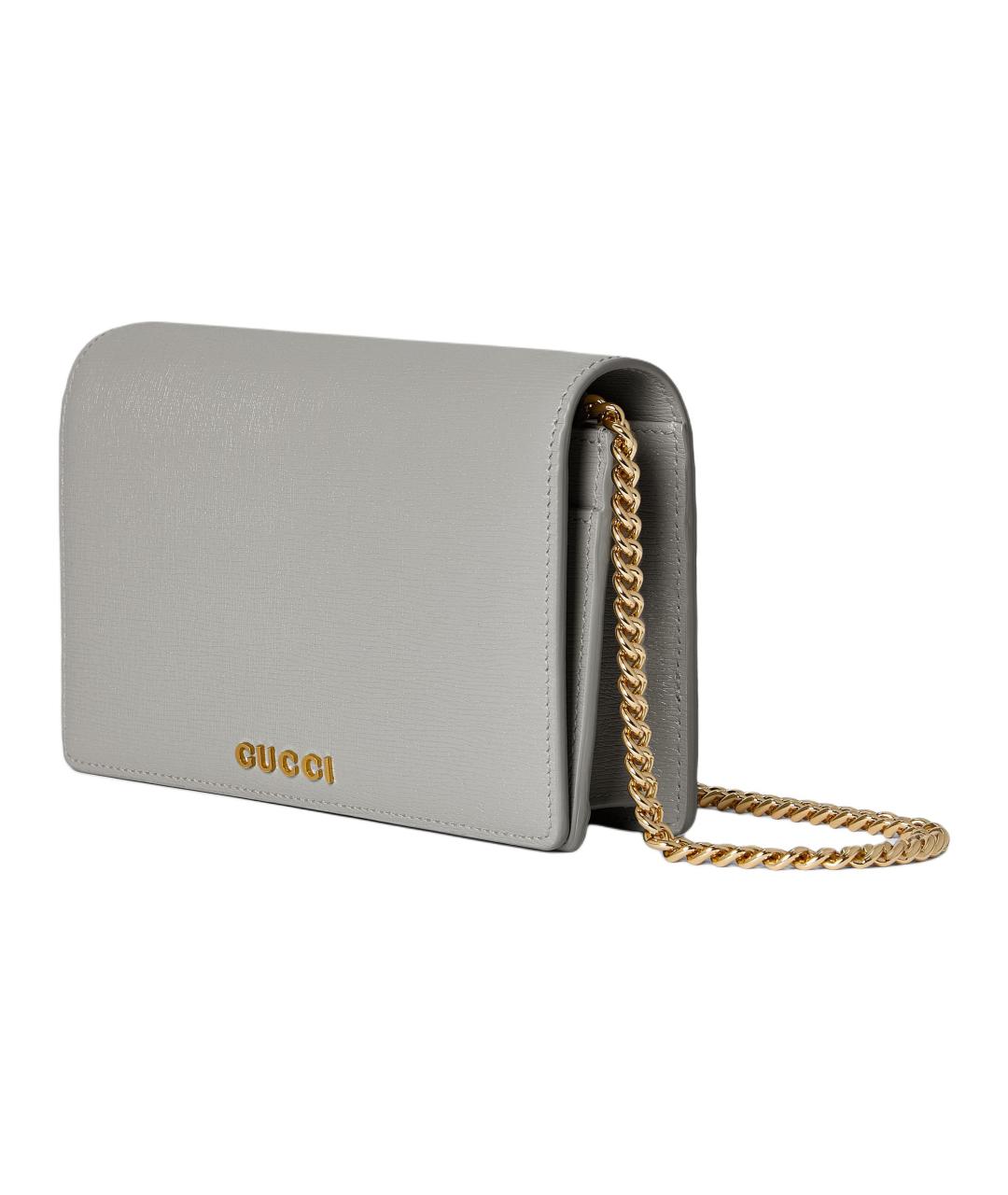 GUCCI Серый кожаный кошелек, фото 2