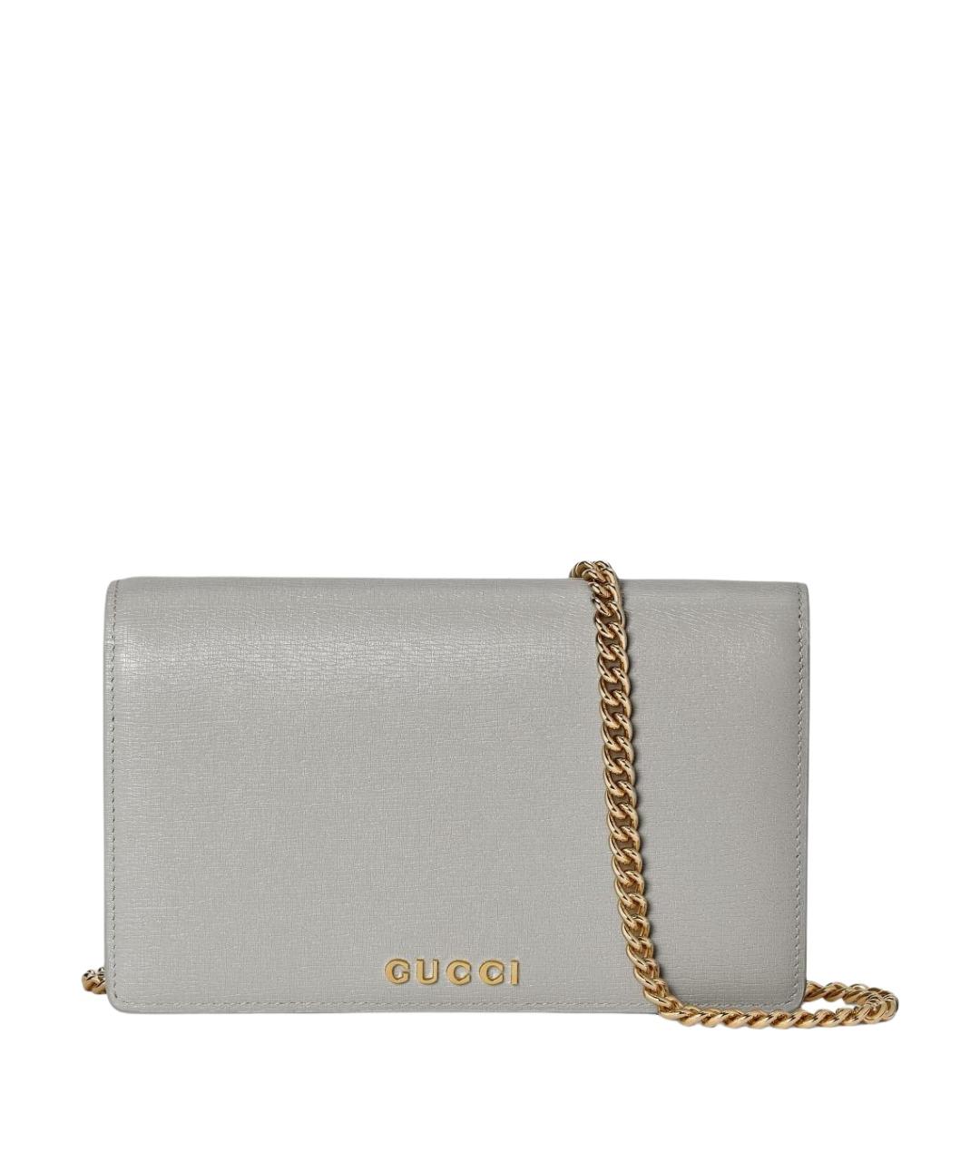 GUCCI Серый кожаный кошелек, фото 1