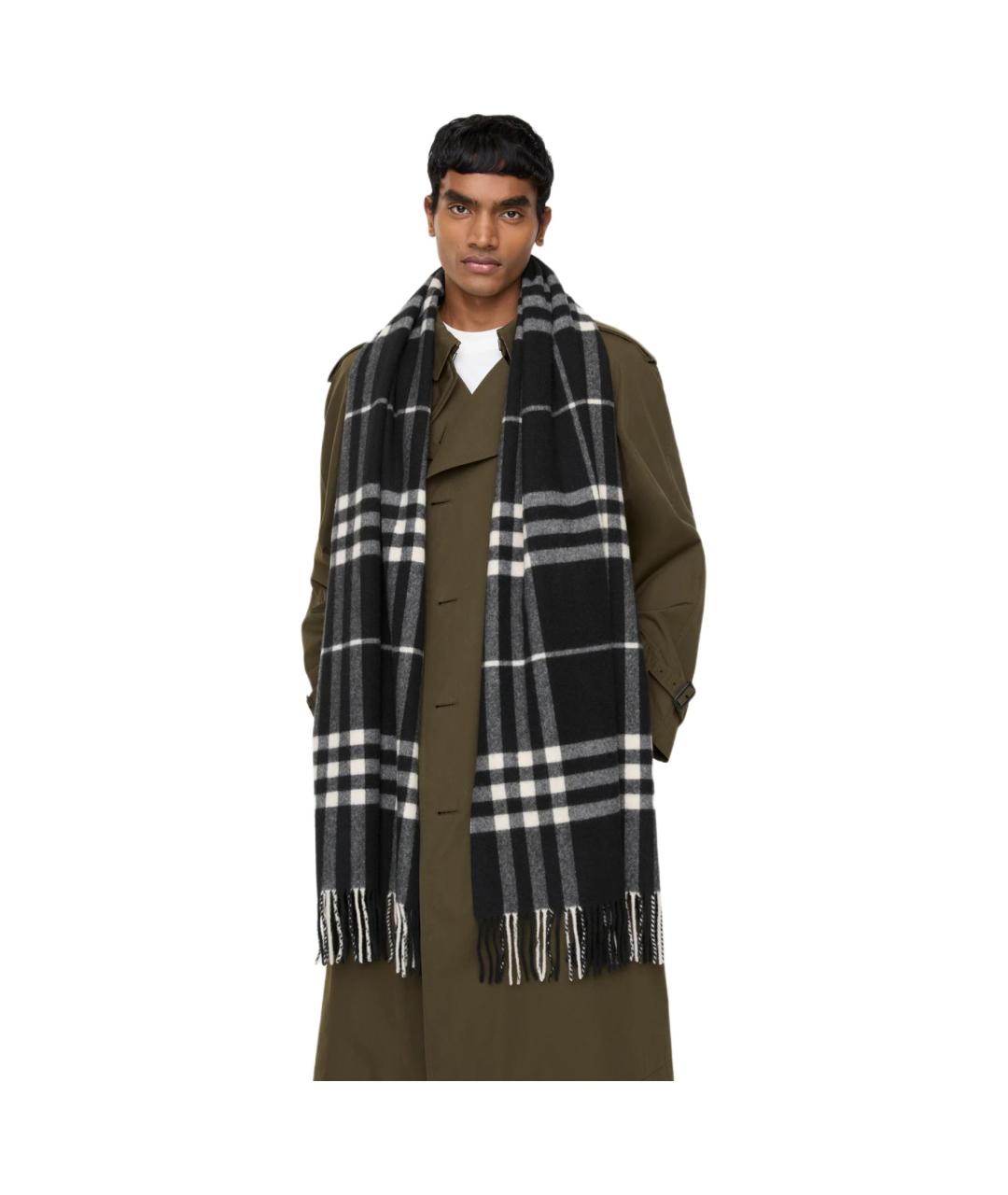 BURBERRY Темно-синий кашемировый шарф, фото 5