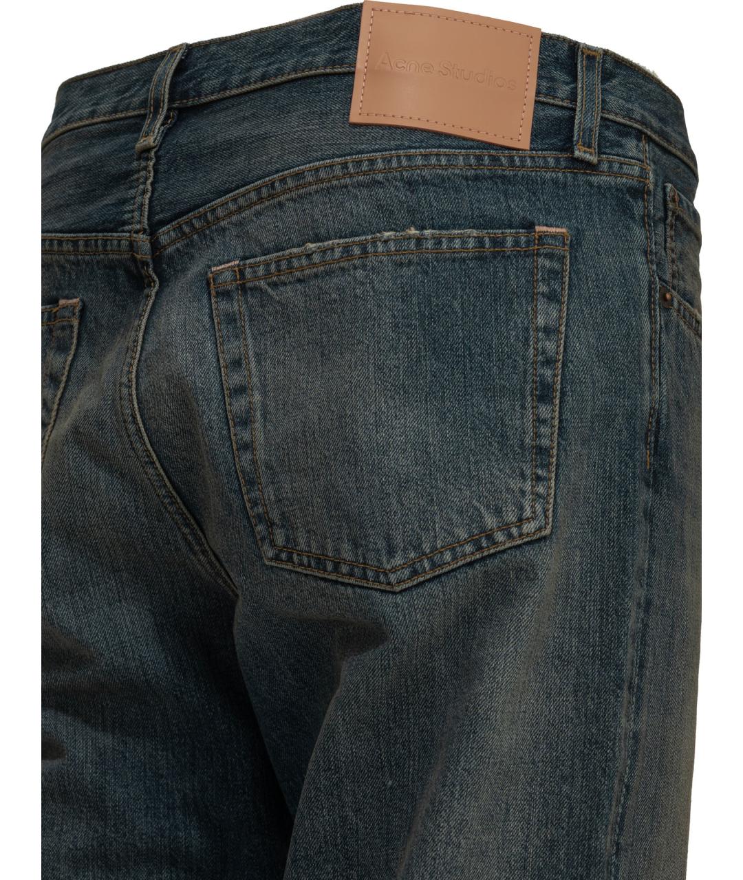 ACNE STUDIOS Синие хлопковые прямые джинсы, фото 4