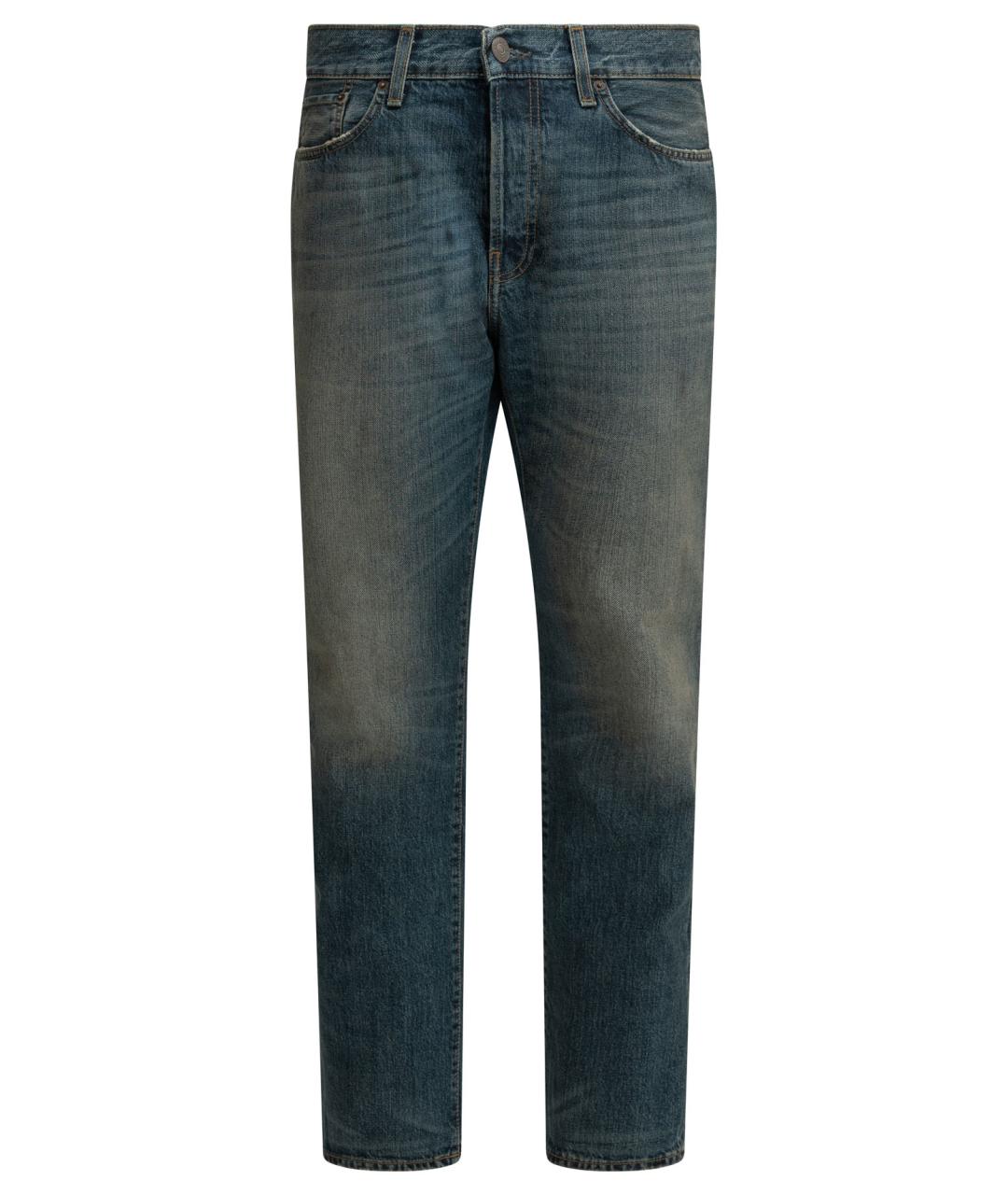 ACNE STUDIOS Синие хлопковые прямые джинсы, фото 1