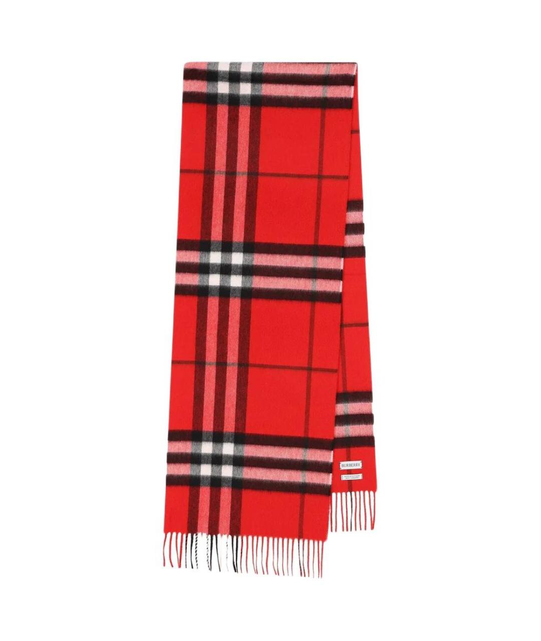 BURBERRY Красный кашемировый шарф, фото 1