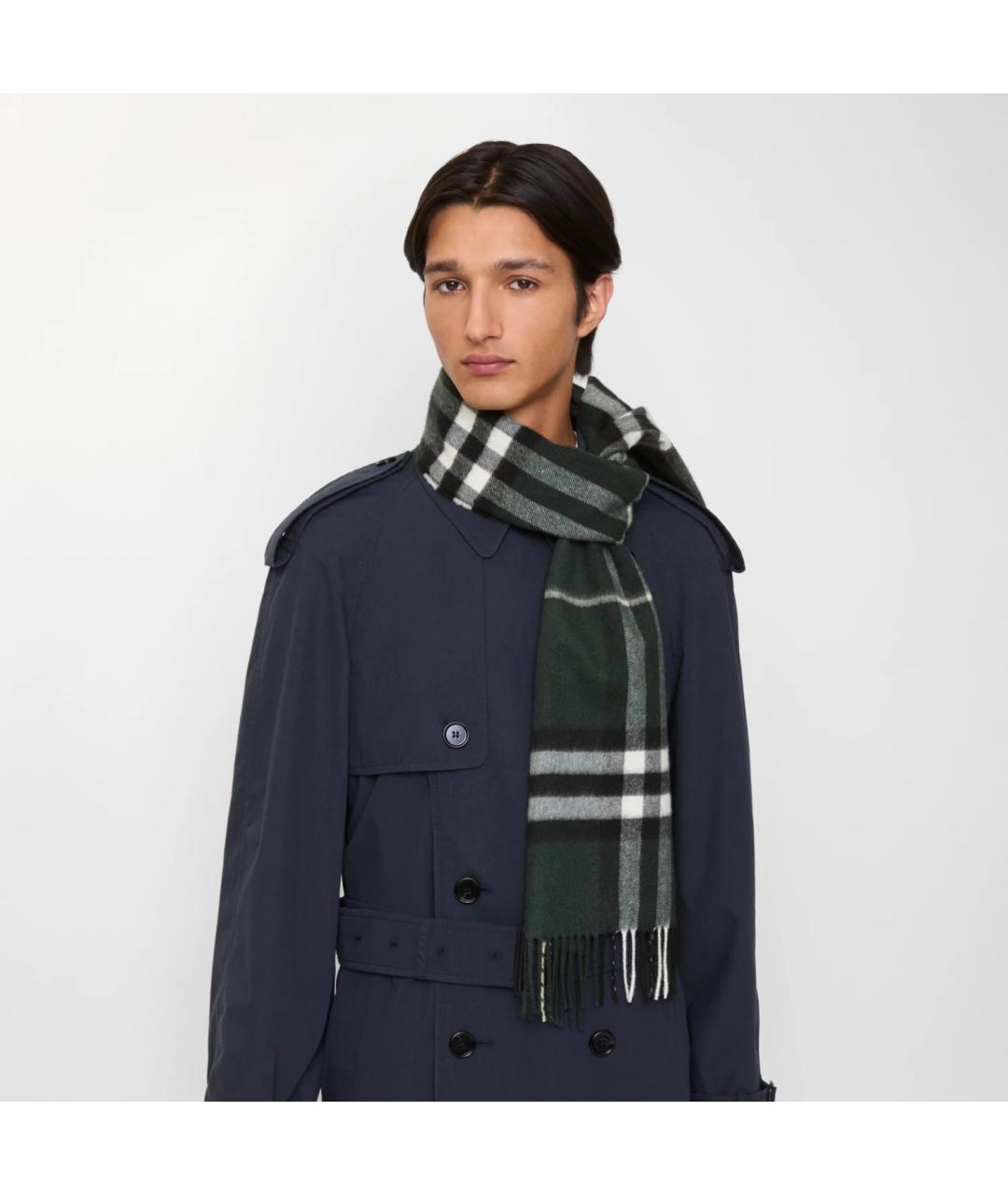 BURBERRY Зеленый кашемировый шарф, фото 4