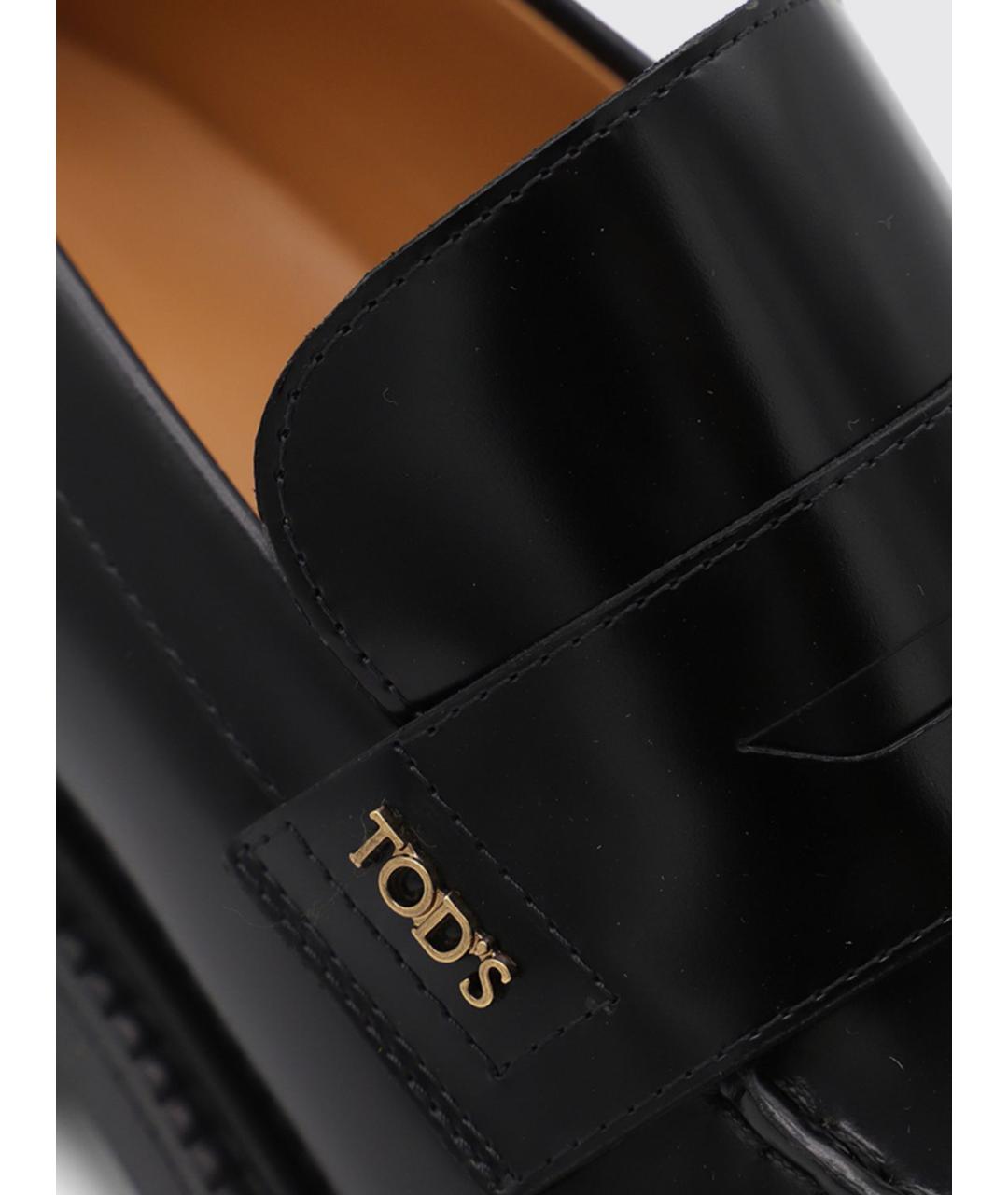 TOD'S Черные кожаные лоферы, фото 4