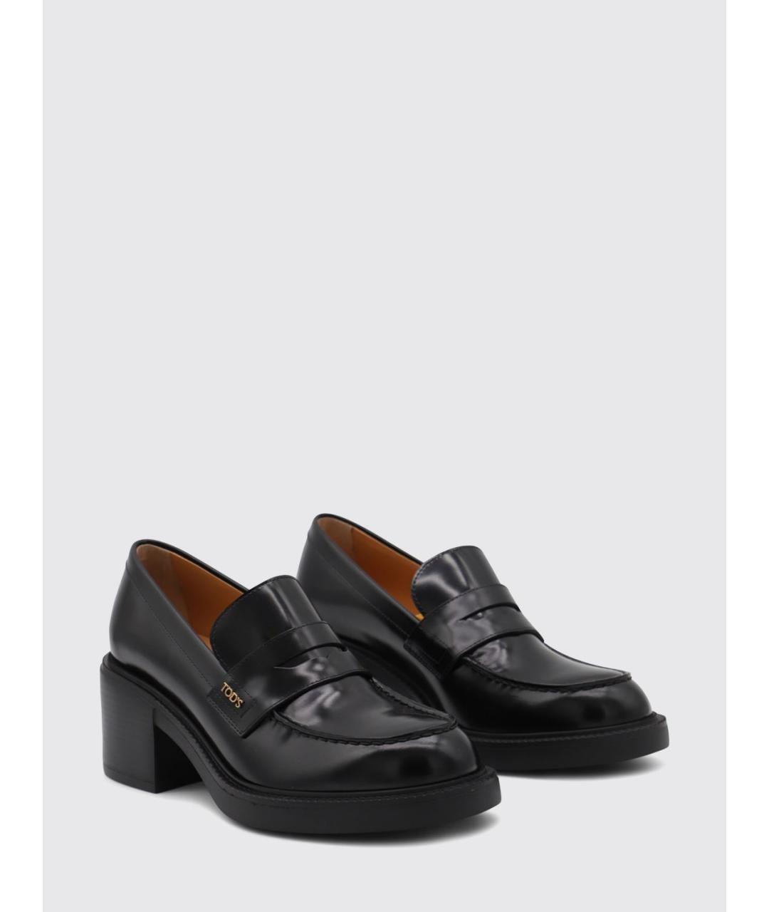 TOD'S Черные кожаные лоферы, фото 2