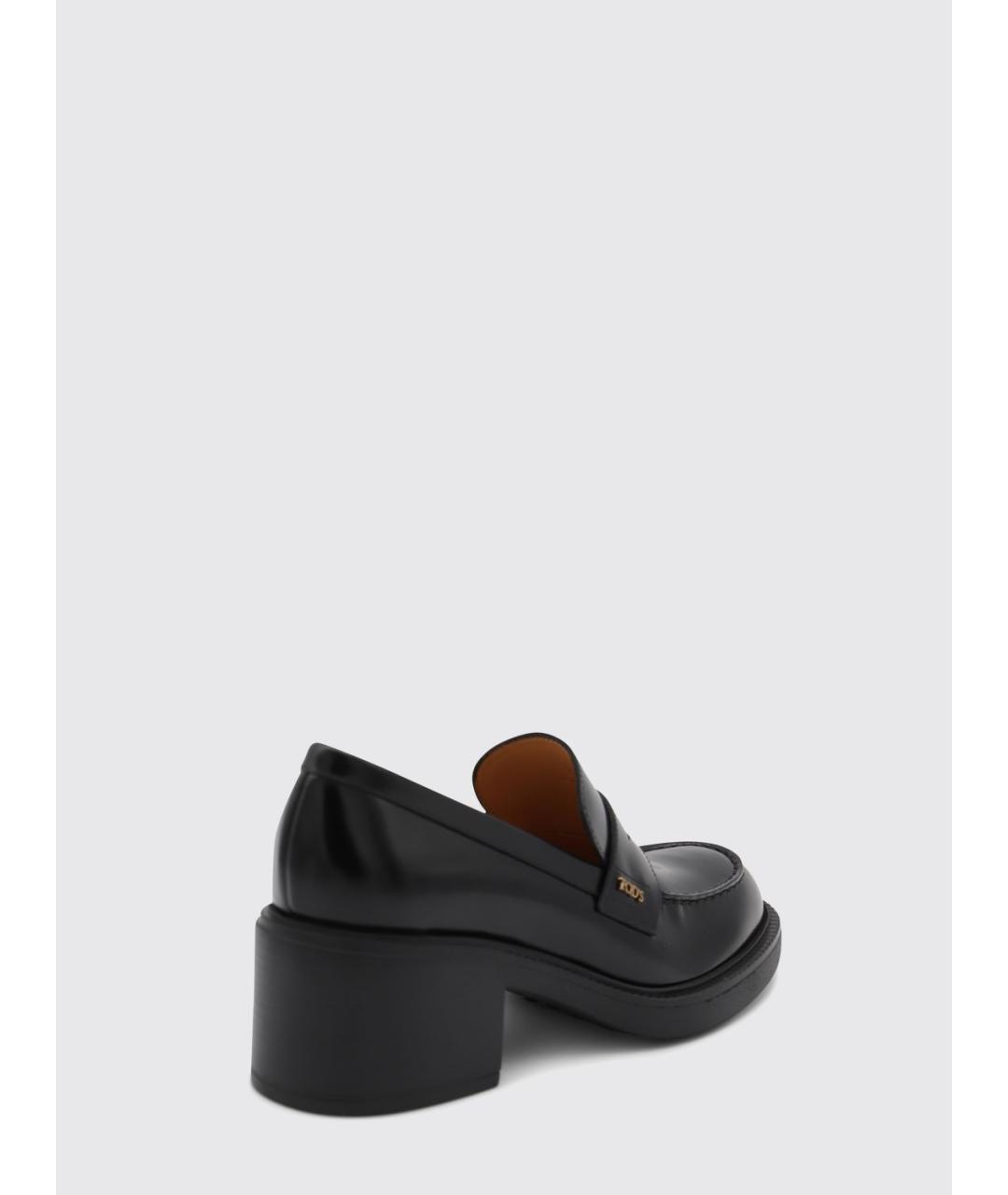 TOD'S Черные кожаные лоферы, фото 3
