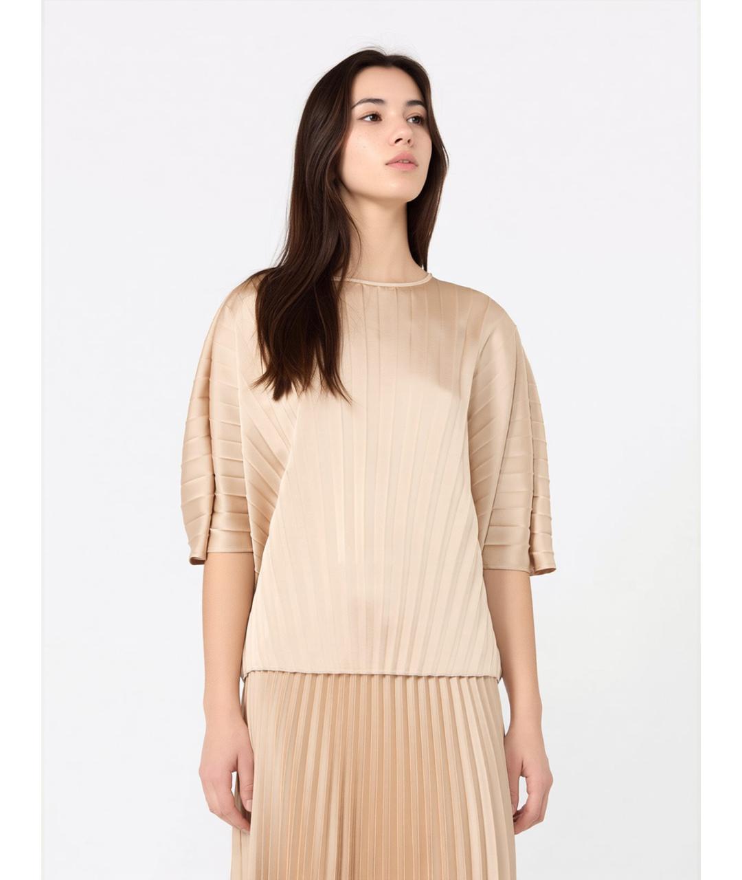 WEEKEND MAX MARA Бежевая полиэстеровая блузы, фото 3