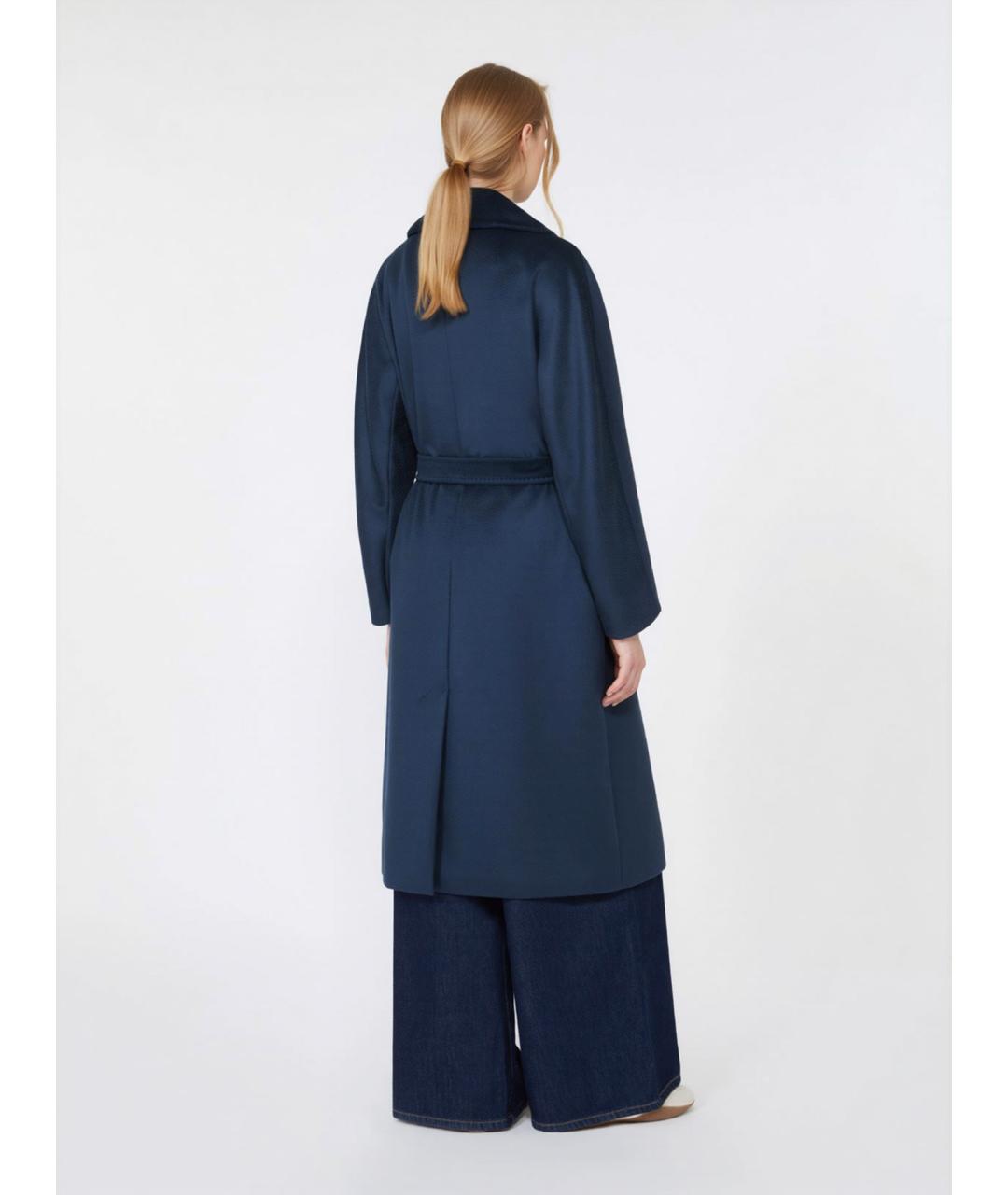 WEEKEND MAX MARA Темно-синее шерстяное пальто, фото 4
