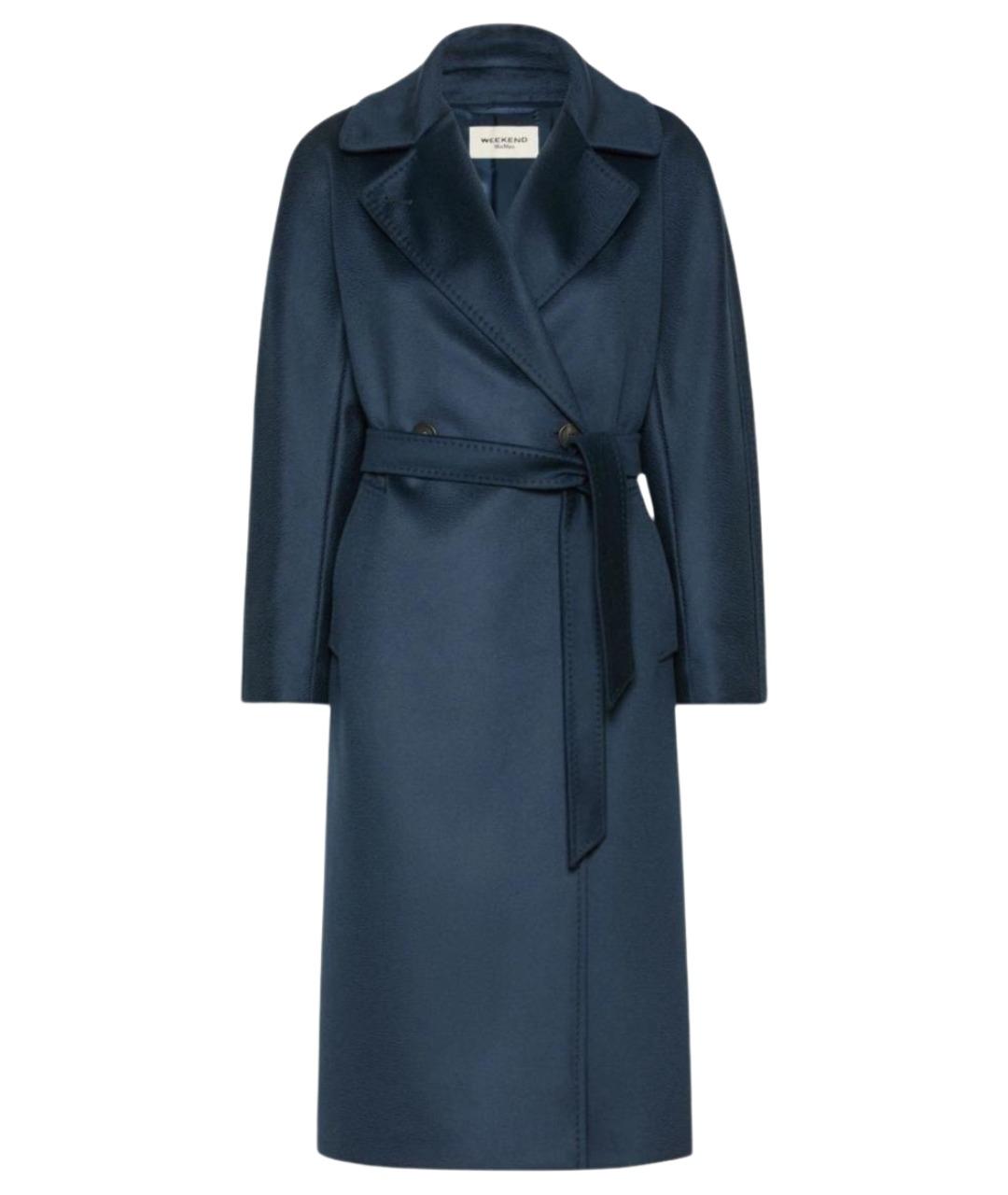 WEEKEND MAX MARA Темно-синее шерстяное пальто, фото 1