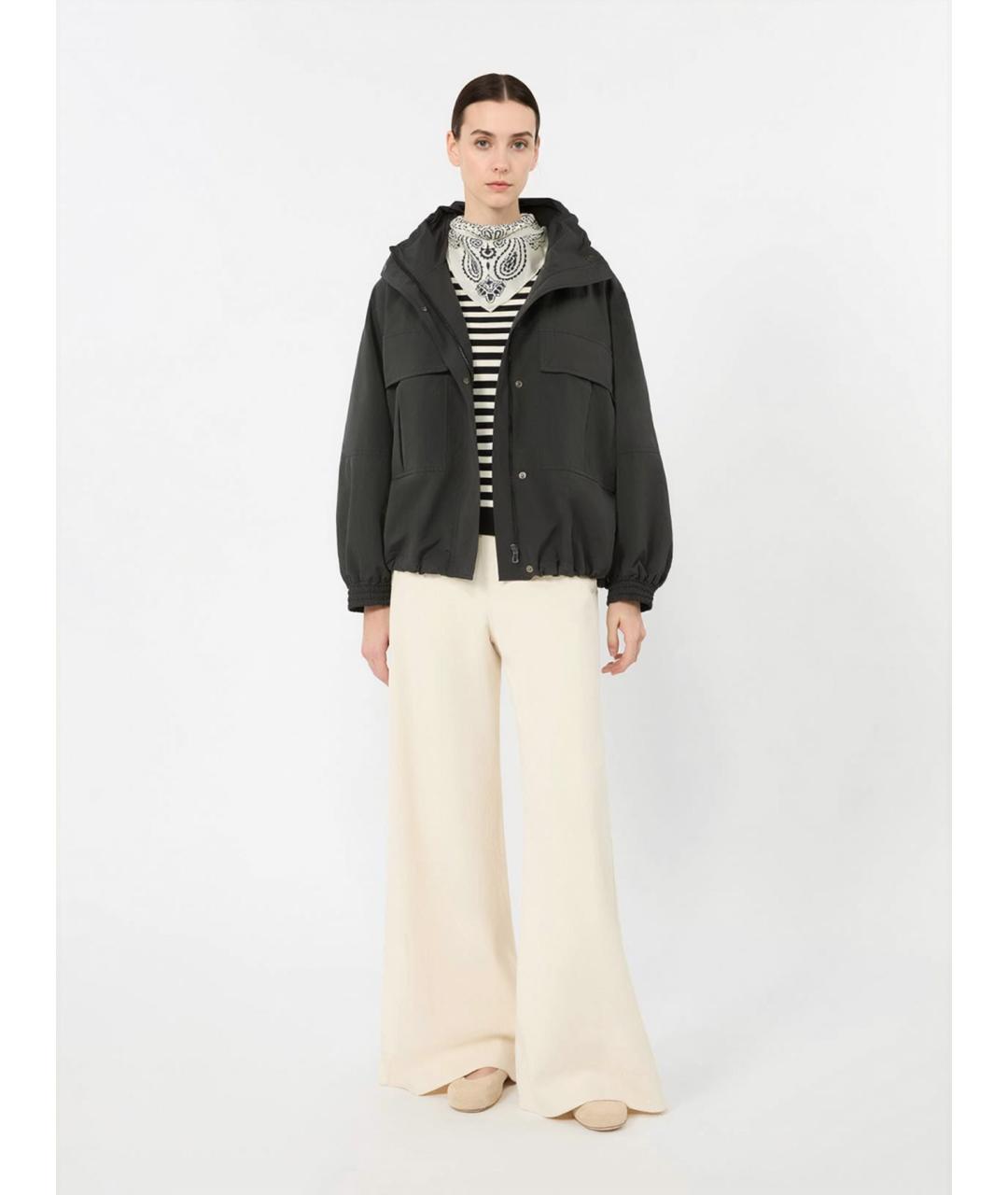 WEEKEND MAX MARA Черная полиэстеровая куртка, фото 2