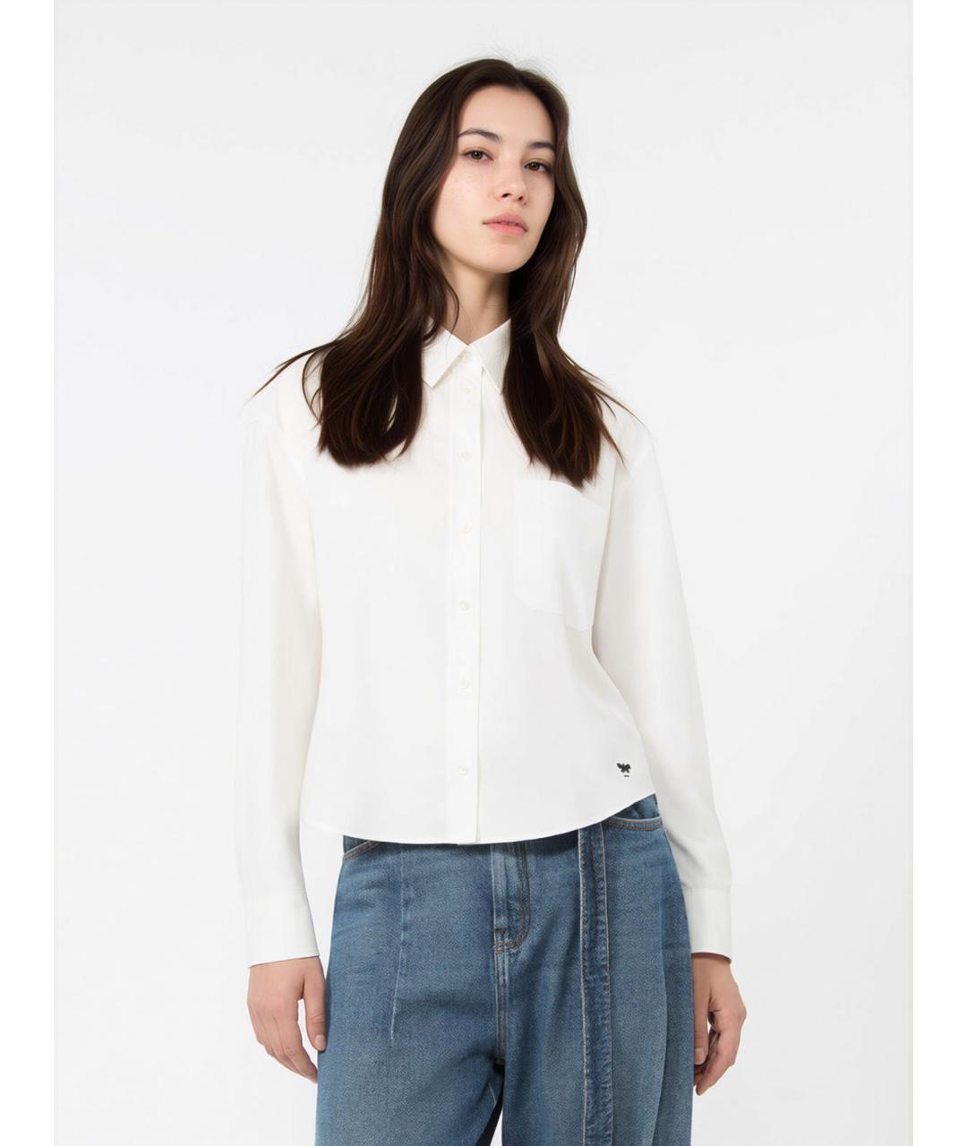 WEEKEND MAX MARA Белая хлопковая рубашка, фото 2