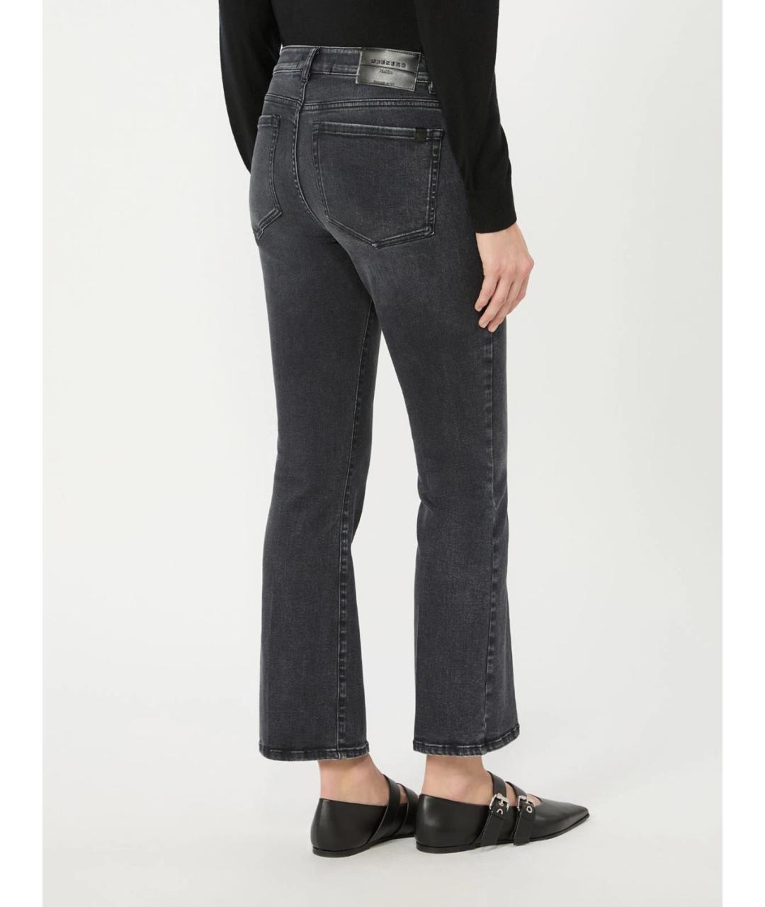 WEEKEND MAX MARA Черные хлопковые джинсы клеш, фото 4