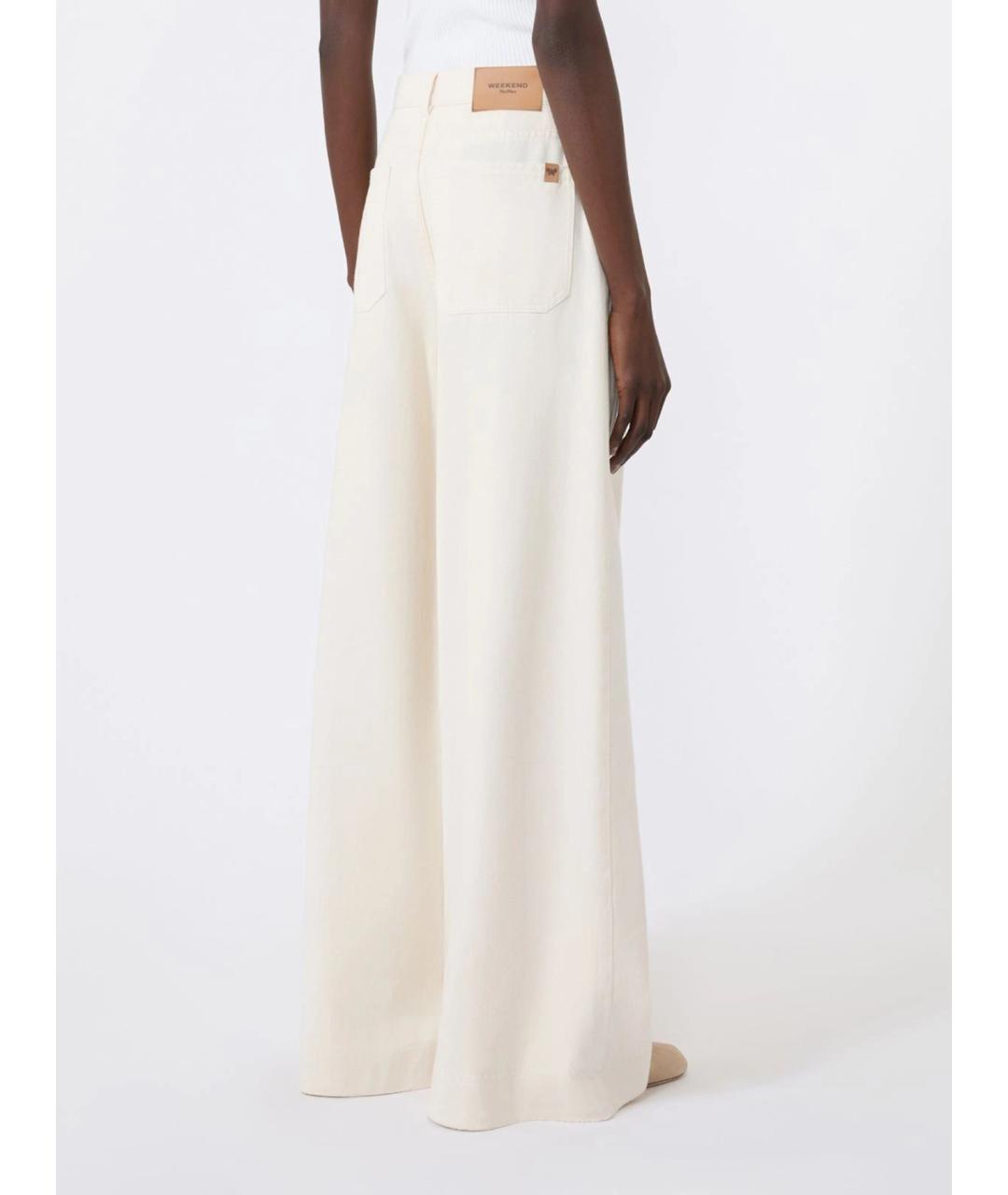 WEEKEND MAX MARA Бежевые хлопковые брюки широкие, фото 4