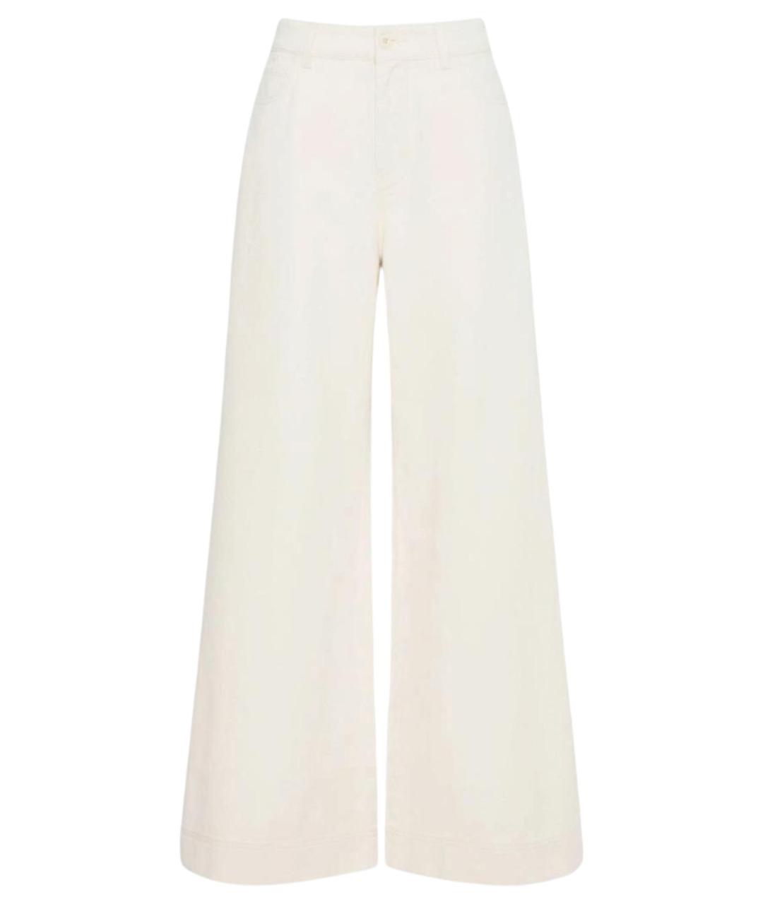 WEEKEND MAX MARA Бежевые хлопковые брюки широкие, фото 1