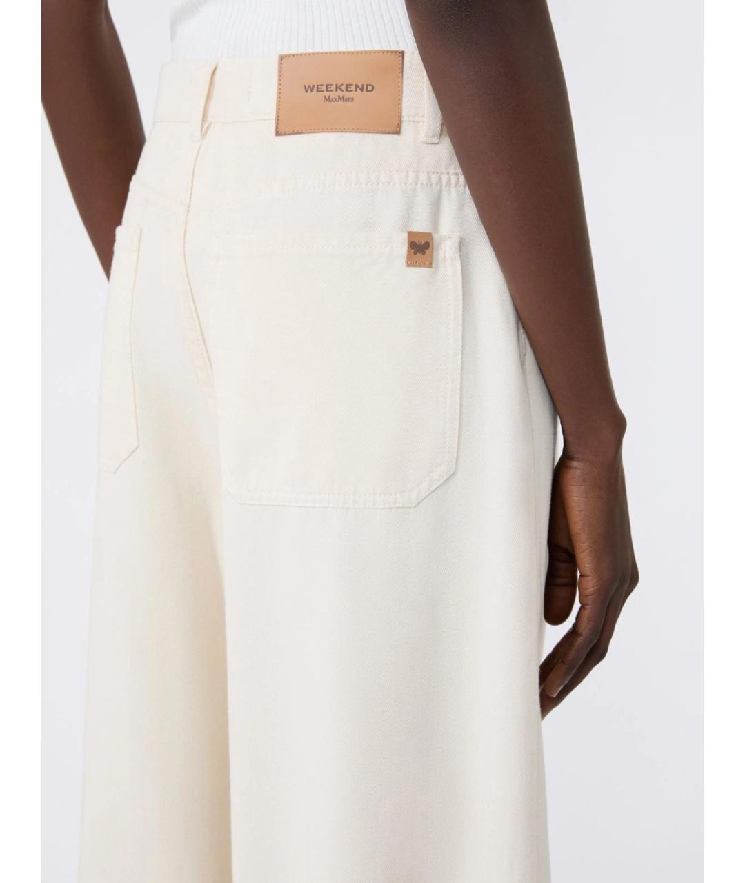 WEEKEND MAX MARA Бежевые хлопковые брюки широкие, фото 5