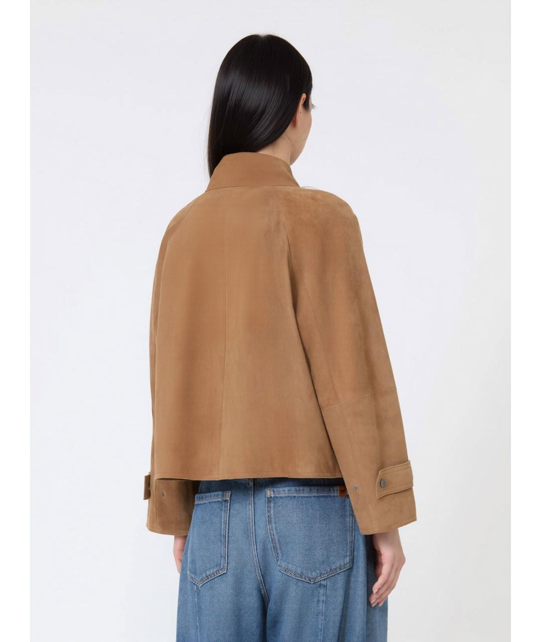 WEEKEND MAX MARA Коричневая замшевая куртка, фото 4