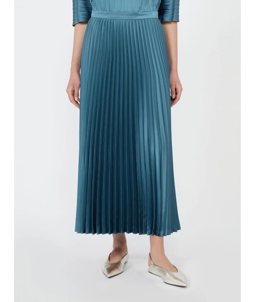 WEEKEND MAX MARA Синяя полиэстеровая юбка миди, фото 3